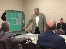 John Avant con Preble- Rish discuten el re- diseñado Fairhope Soccer Complex durante una sesión de trabajo del City Council el lunes, 26 de enero, 2015. ~ Photo 1: John Avant with Preble-Rish discusses the redesigned Fairhope Soccer Complex during a City Council work session on Monday, Jan. 26, 2015. (Marc D. Anderson/manderson@al.com)